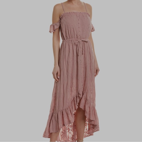 Lost + Wander Romantic Boho Rose Ruffled Dress - Picture 6 of 7